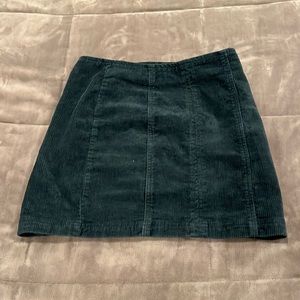 Green corduroy skirt